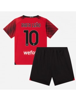 Billige AC Milan Rafael Leao #10 Hjemmedraktsett Barn 2023-24 Kortermet (+ Korte bukser)